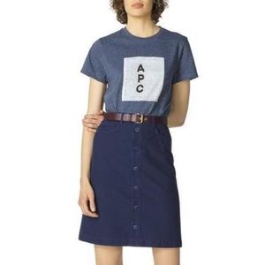 NWOT A.P.C. Indigo Denim Therese Skirt size 38